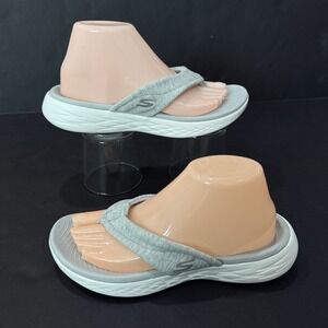 Skechers Go Walk Goga Mat Flip Flop Thong Sandal Shoe Women US 9 EU 39 Gray